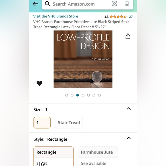 VHC Brands. Farmhouse. Country Woven Mat. Jute. Black. Tan. Cottage - Picture 7 of 9